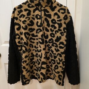 Leopard Print Teddy Jacket